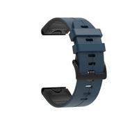 Silicone Leather 22 26mm Quickfit Strap For Garmin Fenix 8 X 51 47mm E 7X 7Pro 6X 6Pro Enduro 3 2 Replacement Bracelet Accessories(Dark blue,22MM)
