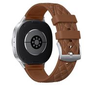 Silicone Leather Band for Samsung Galaxy Watch 8/8 Classic 40mm 44mm 46mm | Soft Checkered Dressy Business Sport Hybrid Strap Wristband for Samsung Galaxy Watch 8 Band/8 Classic 40 44 46 mm Men Women