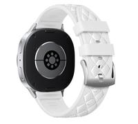 Silicone Leather Band for Samsung Galaxy Watch 8/8 Classic 40mm 44mm 46mm | Soft Checkered Dressy Business Sport Hybrid Strap Wristband for Samsung Galaxy Watch 8 Band/8 Classic 40 44 46 mm Men Women