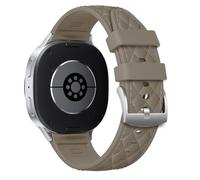 Silicone Leather Band for Samsung Galaxy Watch 8/8 Classic 40mm 44mm 46mm | Soft Checkered Dressy Business Sport Hybrid Strap Wristband for Samsung Galaxy Watch 8 Band/8 Classic 40 44 46 mm Men Women
