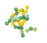 Silicone Lentil Beads 3 * 6.5mm Glass Imitation Jade Flat Round Beads,Colored Abacus, Loose with Hole for DIY Mobile Phone Chain Beading(Imitation Jade Light Orange)