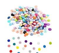 Silicone Lentil Beads For Crafts | Flexible Accessory for Crafts Handmade and Creating - Loose Spacer for Jewellery Making - For Bracelets Jewelry Necklaces Men Women Ni