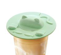 Silicone Lid for Cups, Reusable Silicone Lid, Heat Resistant and Dust-Repellent, Cat Shaped Coffee Mug Lid for Milk, Coffee, Water at Home, Office and Outdoor Use