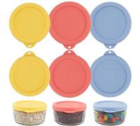 Silicone Lid for Gü Pots 6 Packs Jar Lids Compatible with Gu Puds Cheesecake & Desserts, Reusable Gu Jar Lids for Gü Glass Pot, Airtight Sealing Lid for Glass Jars (Jars Not Included)