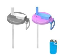 Silicone Lids, 2-Pack Reusable Can Lids & Food Covers with Straws for Tins, BPA-Free Drink Covers Anti-Spill for Standard Soda/Beer/Juice Cans, Includes Straw Cover
