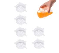 Silicone Lids, Pack of 6 Stretchy Silicone Lids, 6.5 cm Food Storage Covers, Pot Cans, Bowls Cover, Silicone Lids Stretch for Cans, Fruit, Bowls, Cups, Transparent