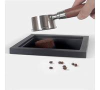 Silicone Lined Coffee Knock Box with Steel Base 18cm | Robust stainless steel base, easy clean for surface, fits under group head, for durable daily use, sl or black finish