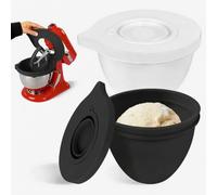 Silicone Liners Compatible with Kitchen Aid 4.5-5 Quart Tilt-Head Mixer Bowl,2 Liners with Lids（White＋Black）