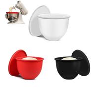 Silicone Liners for 5 Qt Mixers, Silicone Stand Mixer Bowl Liner, Bowl Insert for Baking/Cooking, No More Mixer Bowls Needed - 3 Liners & 3 Lids(W)