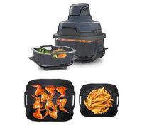 Silicone Liners for Ninja Crispi FN101GY FN101SG FN101ST, Reusable Non-Stick Ninja Crispi 4-in-1 portable glass air fryer Accessories, Large & Small Pot Basket Compatible with 4 QT & 6 Cup Container