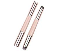 Silicone Lip Applicator, Silicone Makeup Brushes, Portable Eyeshadow Applicators, Portable Makeup Accessories, Lip Oil Brush with Lid, Soft Double Head Lipstick Brush for Daily Use and on Re