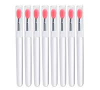 Silicone Lip Brushes, 8PCS Lipstick Applicator Brushes with Caps for Makeup Beauty Lip Gloss, Eyeshadow Lip Brush (Rose Red)