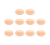 Silicone Lips, Model Soft Silicone Practice Lips, 10PCS Mouth Opening Design with Teeth for Semi Permanent Makeup Practice Teaching Display (Light Skin Tone)