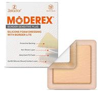 Silicone Lite Foam Dressing (Moderex Border Sensitive Plus) with Border for Light to Moderate exuding Wounds for Sensitive Skin (5x5cm x 10)
