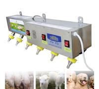 Silicone Livestock Drink Feeder, Wall Mounted Stainless Steel Milk Bucket with Nipples, Sound Simulation for Nursing Animals on Farms