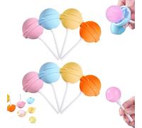 Silicone Lollipop Ice Cream Maker, 8 Pieces Jellies Mould, Reusable Large Lollipop-Shaped Ice Mold, Non-Stick Homemade P opsicle Molds for Making Jellies Cake Chocolate Lollipop Candy