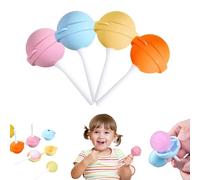 Silicone Lollipop Ice Cream Maker, Reusable Large Lollipop-Shaped Ice Mold, DIY Creative Ice Pops for Summer, 4/6/12Pcs Homemade Popsicle Molds for Summer (4 Pcs)