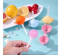 Silicone Lollipop Ice Cream Maker,Reusable Large Lollipop-Shaped Ice Mold,DIY Creative IcePops for Summer,Colorful Funny Popsicle Maker,for Juice,Yogurt & Frozen Treats (6PCS)