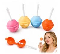 Silicone Lollipop Popsicle Moulds, Non-Stick Easy Reusable Ice Cream Molds with Sticks, BPA Free DIY Popsicle Creative Sphere Colorful Moulds for Summer (4Pcs)