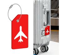 Silicone Luggage Tag with Cable Loop Flexible Travel ID for Suitcases Bags Hidden Reusable Set for Traveler 1 Pcs, Red, F