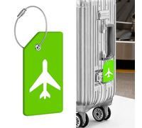 Silicone Luggage Tag with Cable Loop Flexible Travel ID for Suitcases Bags Hidden Reusable Set for Traveler 1 Pcs, Green, F