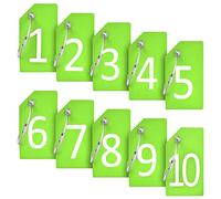 Silicone Luggage Tag with Name ID Card, Digit Number Luggage Tags Perfect to Quickly Spot Luggage Suitcase by Ovener, OneSize (Green 10 Tags)