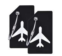 Silicone Luggage Tag with Name ID Card Perfect to Quickly Spot Luggage Suitcase, Black, OneSize