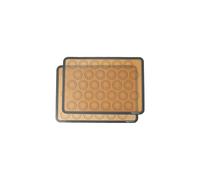 Silicone Macaron Baking Mat, 2 Piece Set, Brown/Black, Rectangular, 41.9 cm x 29.5 cm