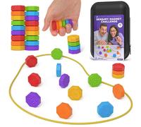 Silicone Magnetic Chess Game with String &18 Sensory Stones Fidget Toys, Portable Multiplayer Magnet Game, Fun Strategy Puzzle for Kids & Adults, Family Party Travel Cluster Game, for Teens