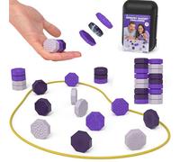 Silicone Magnetic Chess Game with String & 18 Sensory Stones, Portable Multiplayer Magnet Game, Fun Strategy Puzzle for Adults, Family Party Travel Cluster Game, Stocking Fillers for Teens