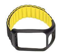 Silicone Magnetic Watch Band, Replacement Strap for TomTom Runner 2/3 Series, Adjustable Wristband with Strong Magnetic Closure, Breathable Comfortable Watch Strap for Sports Runni (Black Yellow)