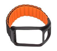 Silicone Magnetic Watch Band, Replacement Strap for TomTom Runner 2/3 Series, Adjustable Wristband with Strong Magnetic Closure, Breathable Comfortable Watch Strap for Sports Runni (Black Orange)