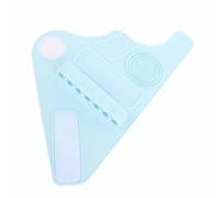 Silicone Makeup Assistant Hand Strap, Makeup Palette Storage Strap for Makeup Tools, Wristband with Multiple Slots and Texture for Cleaning Brushes, Easy to Carry (Blue)