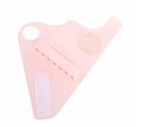 Silicone Makeup Assistant Hand Strap, Makeup Palette Storage Strap for Makeup Tools, Wristband with Multiple Slots and Texture for Cleaning Brushes, Easy to Carry (Pink)