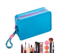 Silicone Makeup Bag Travel - Portable Cosmetic Bag, Multi-purpose Foldable Skincare Holder | Reusable Cosmetic Powder Toiletry Box, Elegant Office, blue, riferimento alla descrizione, Please