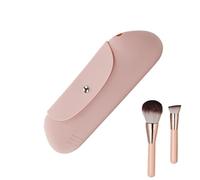 Silicone Makeup Brush Bag - Beauty Tool Organizer with Magnetic Closure - Portable Face Brush Case, Soft Cosmetic Bag for Daily, Work