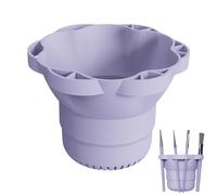 Silicone Makeup Brush Cleaner, Cosmetic Brush Washing Tool with Foldable Dryer Holder for Home Use and Air Drying