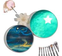 Silicone Makeup Brush Cleaning Pad with Soap, 2 in 1 Solid Makeup Brush Cleaner Soap, Deep Cleaning Brush Cleaner Pad for Makeup Sponges Tool, Gentle & Residue-Free (Stars)