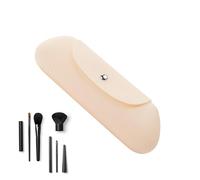 Silicone Makeup Brush Holder, Silicone Makeup Brush Bag, Magnetic Closure Makeup Brush Cover - Portable Face Brush Case, Soft Cosmetic Bag for Daily and Work, lightyellow, 説明を参照してください