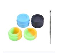 Silicone Makeup Cream Container Pots, 2ml, with Metal Tool, Pack of 3