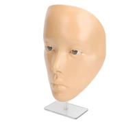 Silicone Makeup Practice Face with Plastic Stand, Reusable Mannequin Tool for Beginner, Skin Friendly Full Face Makeup Practice Board (White Skin)