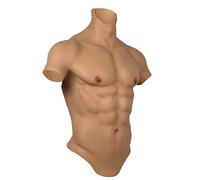Silicone Male Chest Half Body Suit - Realistic Muscle Shaper for Cosplay and Halloween Props