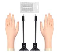 Silicone Manicure Training Hand Model Featuring Detachable Nails And Ergonomic Finger Curvature Interchangeable Nail Tips Practice Hand