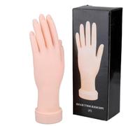 Silicone Manicure Training Hand Model Left Bendable False Hand for Nail Art Practice Reusable Solid Material Manikin for Beginners Salon Use Right hand Flexible