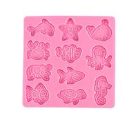 Silicone Marine Life Moulds Seahorse Fish Sea for Turtle Shaped Biscuit Moulds Baking Fondant Chocolate Mo Silicone Chocolate Molds Round