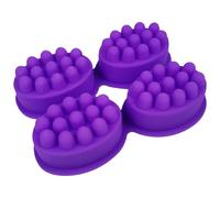 Silicone Massage Bar Soap Molds, 4 Cavity Oval Moulds for DIY Homemade Craft Massage Soap Bar Making, Purple, 6.5x4.7x1.5 Inch