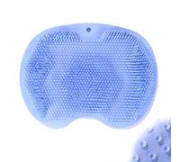 Silicone Massage Bath Mat, Multi-Functional Shower Foot Scrubber, Women Men,Wall Mounted Slip Suction Cups Ideal Bath Accessories (Blue)