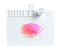 Silicone Mat - Craft Painting Sheet, Non Stick Placemat | Happy Black Water Resistant Palette Holder Tool Cleaner Resin Jewelry Molding Mold Bristle Cup Watercolor Art Creation Clay Cutting Projects