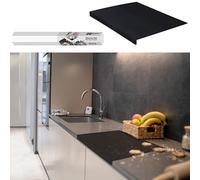 Silicone Mat for Kitchen Counter with "Edge Protection" - Quartz Countertop Protector Mats - Silicone Heat Resistant Mat - No Folds or Wrinkles - 1.4mm Thick, 24"x16", Black