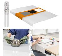 Silicone Mat for Kitchen Counter with "Edge Protection" - Quartz Countertop Protector Mats - Silicone Heat Resistant Mat - No Folds or Wrinkles - 1.5mm Thick, 24"x16", Translucent